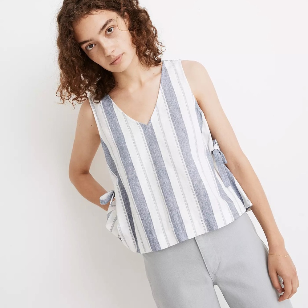 Madewell Linen-Blend Side-Tie Tank Top